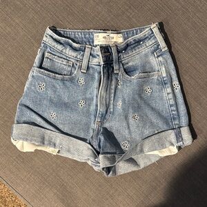 Hollister Light Blue Floral Jean Shorts